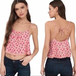 Rose print crop top